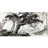 黃奇松四尺精品山水畫《松風(fēng)流水天然調(diào)》