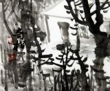 黃奇松三尺斗方國畫山水《牧歸圖》