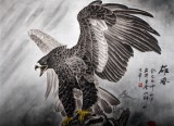 葛化帥六尺斗方勵(lì)志雄鷹圖《雄風(fēng)》