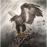 葛化帥六尺斗方勵(lì)志雄鷹圖《雄風(fēng)》