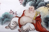 可定制 名家趙金鸰四尺米勒笑佛《和美如意圖》(詢價(jià))