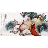 可定制 名家趙金鸰四尺米勒笑佛《和美如意圖》(詢價)