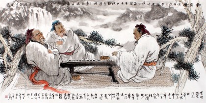 中國美協(xié)趙金鸰四尺《對弈圖》