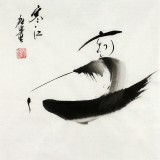 【已售】黑龍江民族書畫院副院長齊根石三尺斗方《寒江》