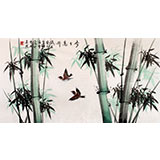 北京美協(xié)凌雪三尺竹雀圖《步步高升》