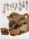 【已售】劉紀(jì)小尺寸三友圖《歲寒三友增茶香》