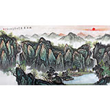 寧良成六尺風(fēng)水畫《旭日東升》