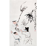 陳漫之四尺三開童趣圖《嬰戲圖》（詢價(jià)）