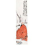 【已售】陳漫之四尺對(duì)開精品人物畫《紅衣羅漢》（詢價(jià)）