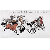 王向陽六尺奔馬圖《八駿呈祥》 中國美術家協會會員（詢價）