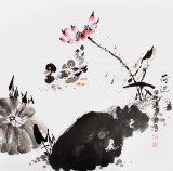 國(guó)家一級(jí)美術(shù)師王寶欽四尺斗方《荷池》(詢價(jià))