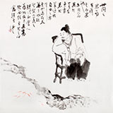 陳漫之四尺斗方人物畫《世間之樂》（詢價(jià)）