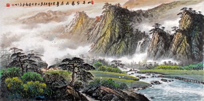 張慧仁四尺《山色空濛雨亦奇》