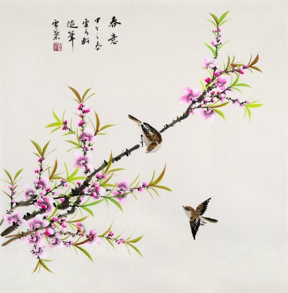 安徽美協(xié)何華賢四尺斗方《春意》