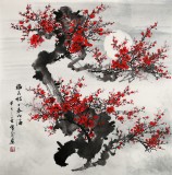 【已售】安徽美協(xié)何華賢四尺斗方《梅花枝上春如海》