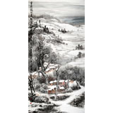 民盟美協(xié)理事黃奇松四尺《雪滿龍山》