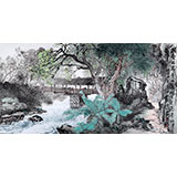 民盟美協(xié)理事黃奇松四尺《橋牽兩岸青山翠》