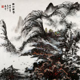 【已售】張春奇四尺山水畫《西山景秀》徐悲鴻紀念館藝術中心理事