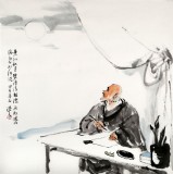 【已售】陳漫之四尺斗方水墨人物《吾心似明月》（詢價(jià)）