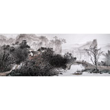 民盟美協(xié)理事黃奇松小六尺《煙雨歸邨》