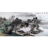 民盟美協(xié)理事黃奇松四尺《漓江泊舟》