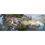 小八尺朝鮮國(guó)畫《山村的風(fēng)景》