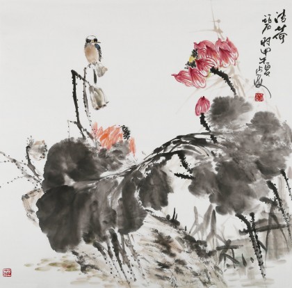 河北美協(xié)王占海四尺斗方《清荷》