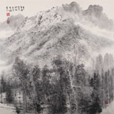 當(dāng)代水墨漫畫名家 強(qiáng)春云強(qiáng)春云四尺斗方《雨后山川》