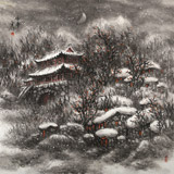 【已售】名家趙金鸰太行雪村系列四尺斗方《尋夢》(詢價)