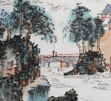 李明成三尺山水畫《林壑憂美》中國書法家協(xié)會會員