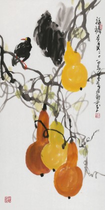 名家王永剛?cè)邍?guó)畫(huà)《福祿多多》