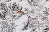寧全喜 四尺《山鄉(xiāng)雪霽》國家畫院龍瑞工作室畫家