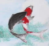 張春奇四尺九魚圖《彩云追月》徐悲鴻紀念館藝術(shù)中心理事（詢價）