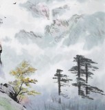 朝鮮畫家金善國 四尺《妙香山之春》