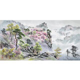 朝鮮畫(huà)家金善國(guó) 四尺《妙香山之春》