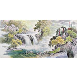 朝鮮畫家趙元哲 四尺《金剛山仙河溪谷》