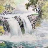 朝鮮畫(huà)家趙元哲 四尺《金剛山仙河溪谷》