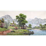 朝鮮名家蔡京華 四尺《鄉(xiāng)村的清晨》