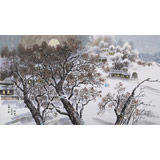 朝鮮一級畫家 樸哲 四尺《故鄉(xiāng)的月夜》