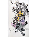 朝鮮畫家金珍淑 四尺《碩果豐盈》