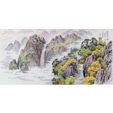 朝鮮畫家趙元哲 四尺《天下絕勝彩霞峰》