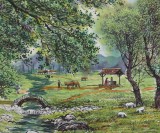 朝鮮畫家李京日 四尺《故鄉(xiāng)的春天》