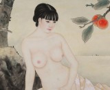 著名仕女畫家劉金前 三尺《柿子紅了》