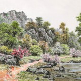 朝鮮名家蔡京華 四尺《湖邊的春天》