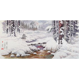 朝鮮畫家趙元哲 四尺《山林之冬》