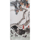 國家一級美術師王永剛 四尺國畫《明珠千顆送吉祥》（詢價）