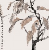 張明河 四尺斗方《夏鳴圖》 中國(guó)濕地畫派創(chuàng)始人之一（微信詢價(jià)）