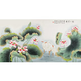 【已售】北京美協(xié)凌雪 六尺花鳥畫《路路皆通》