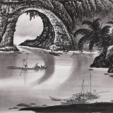 張慧仁小六尺精品山水畫《象山水月》