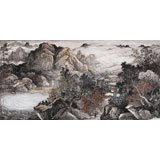 著名畫家蔣元發(fā) 四尺山水《云漫秋色》